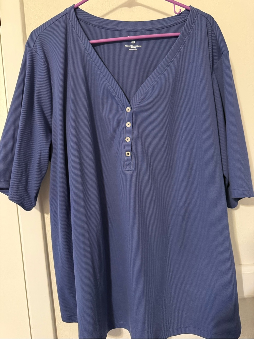 Sonoma Indigo Blue Short Sleeve Henley Top